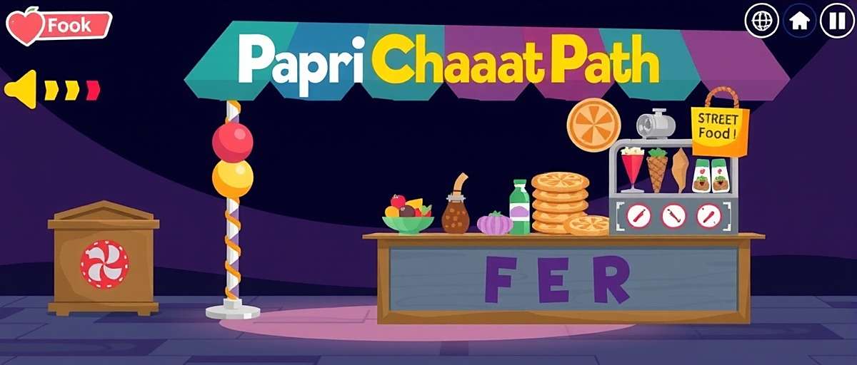 PapriChaatPath gameplay showing street food stall PapriChaatPath gameplay showing street food stall